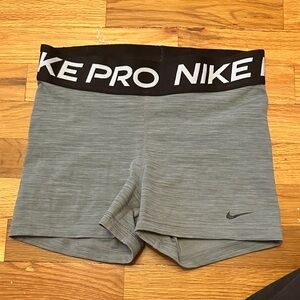 Nike Grey Pro Compression Shorts with Black Waistband